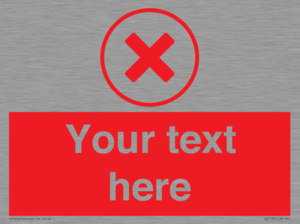 Custom red background, red cross in circle sign